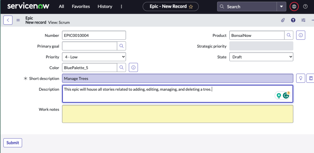 Epic record in ServiceNow